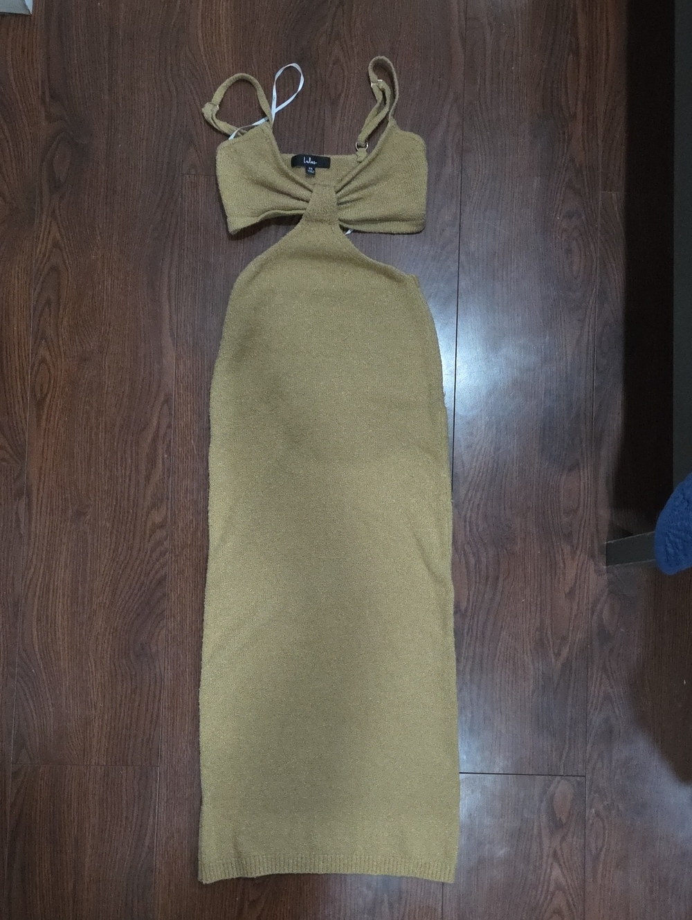Lulu's Camel Knit Twist Front Dress Size X-Small